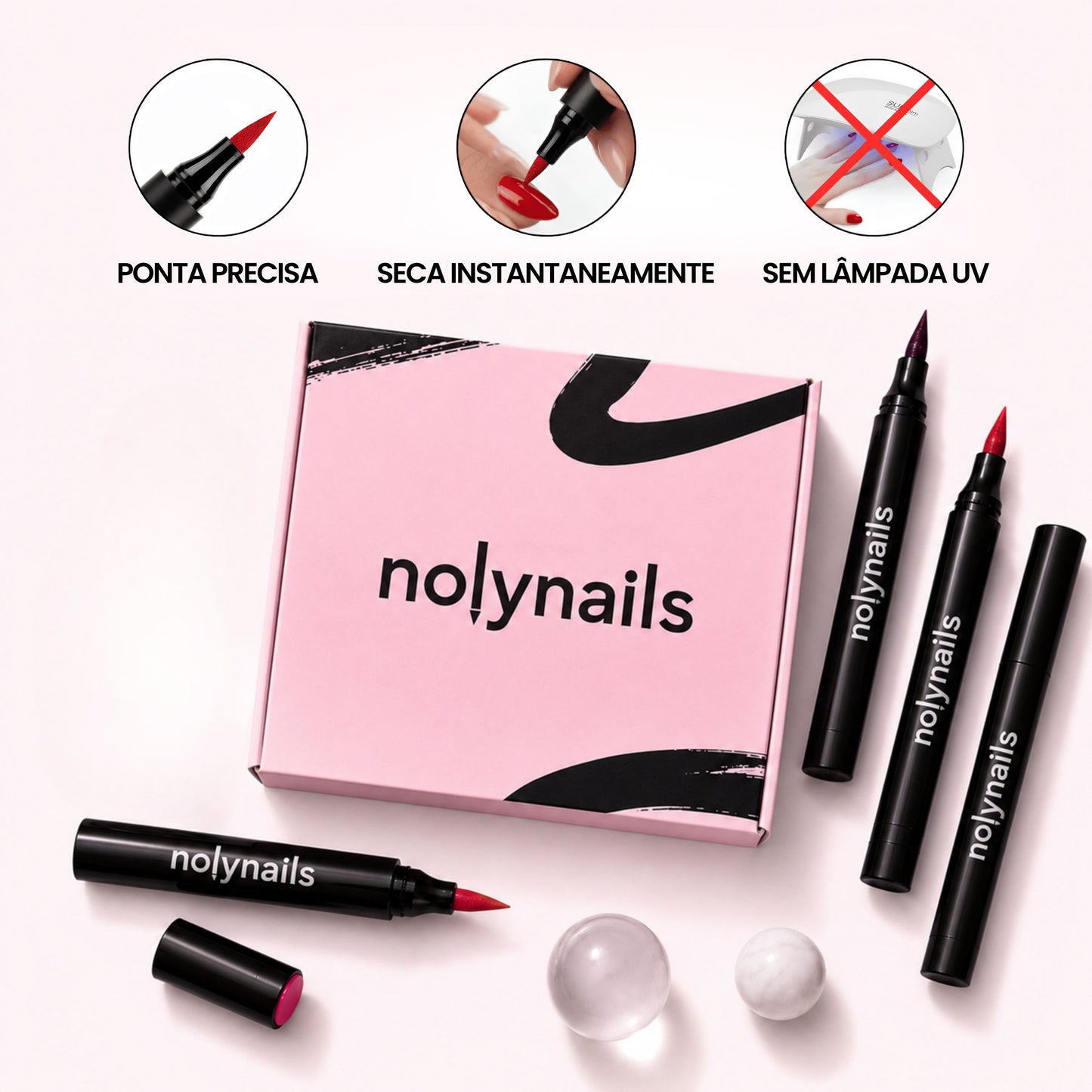 5 vernizes em caneta sem lâmpada UV | Nolynails™