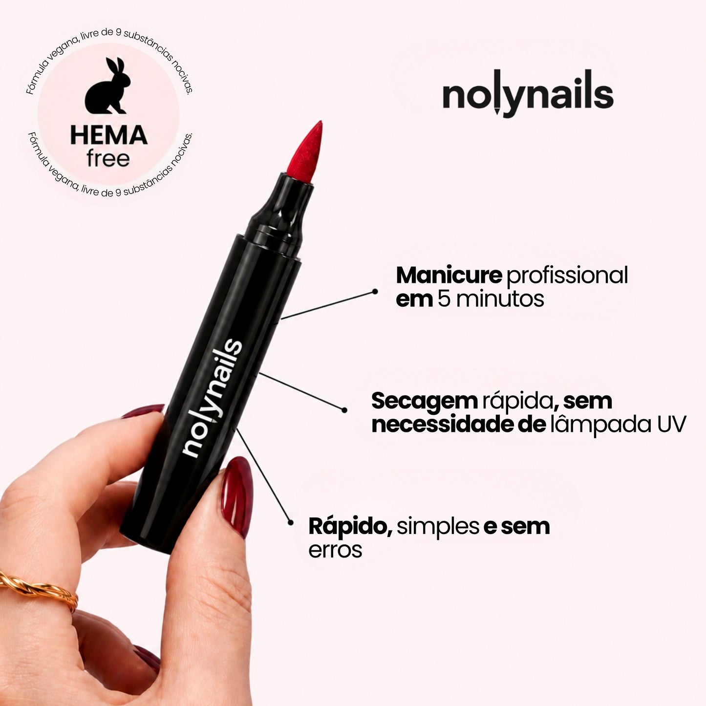 5 vernizes em caneta sem lâmpada UV | Nolynails™