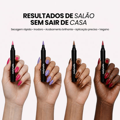 5 vernizes em caneta sem lâmpada UV | Nolynails™
